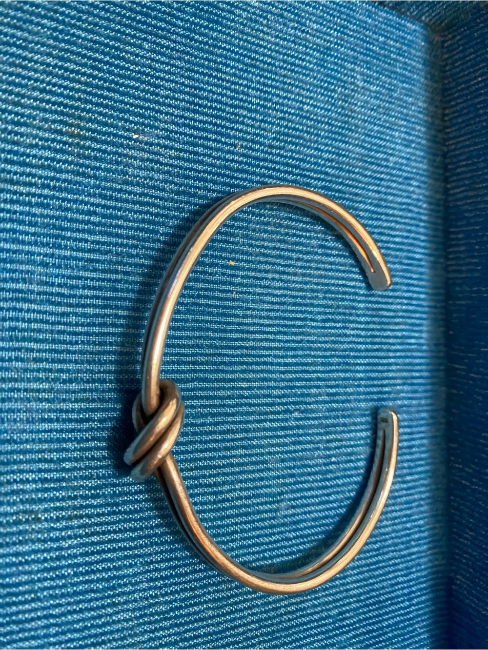 Minimal Knot Open Bangle Bracelet in Sterling silver